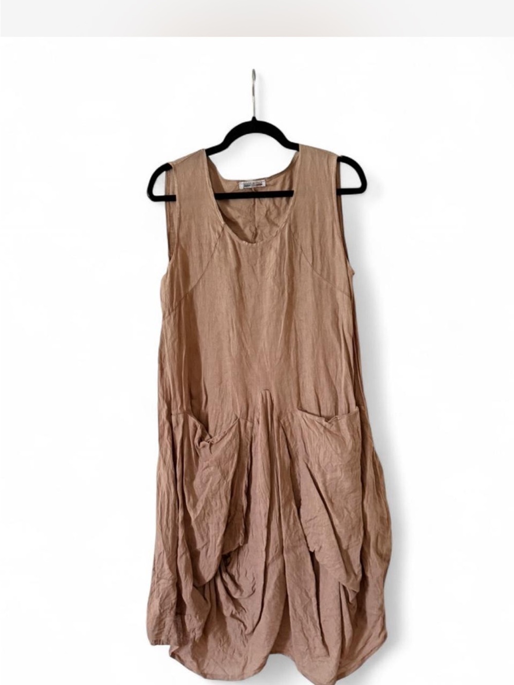 Linen Sleeveless Dress in Dusty Taupe